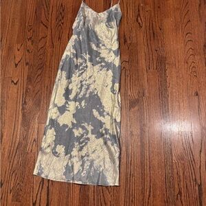 Fashion Nova Gray and Cream Maxi Dress